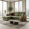 Archie Green Chenille Fabric Corner Sofabed with Storage