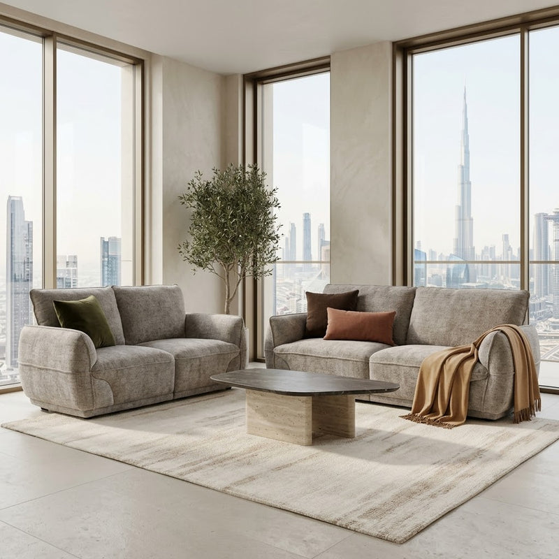 Angelo Beige 3+2 Seater Sofa Set