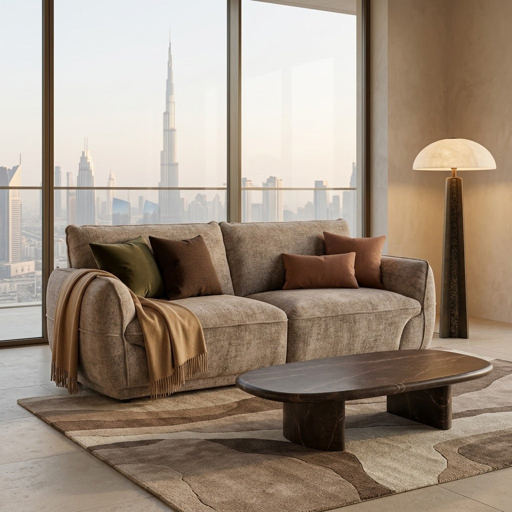 Angelo Beige 3 Seater Sofa