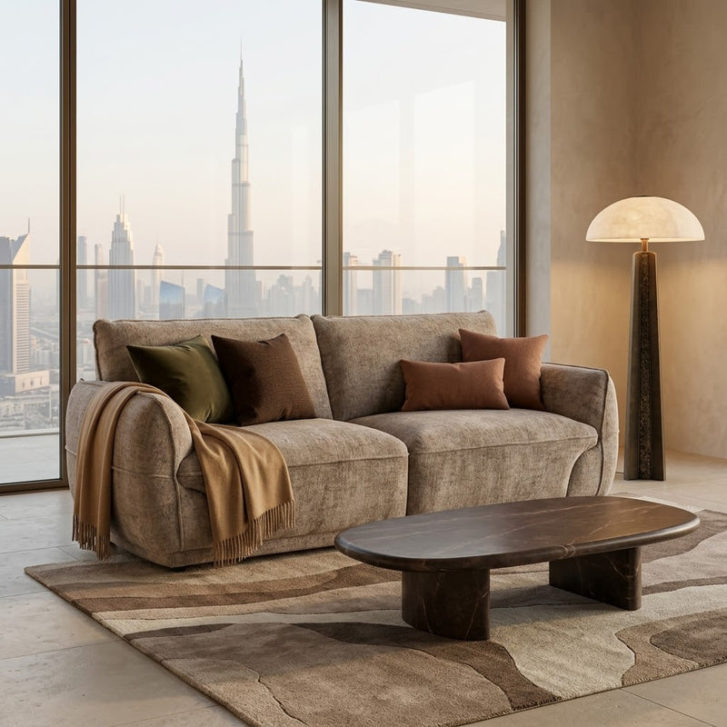 Angelo Beige 3 Seater Sofa