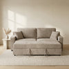 Nathan Beige Chenille Fabric 3 Seater Sofabed