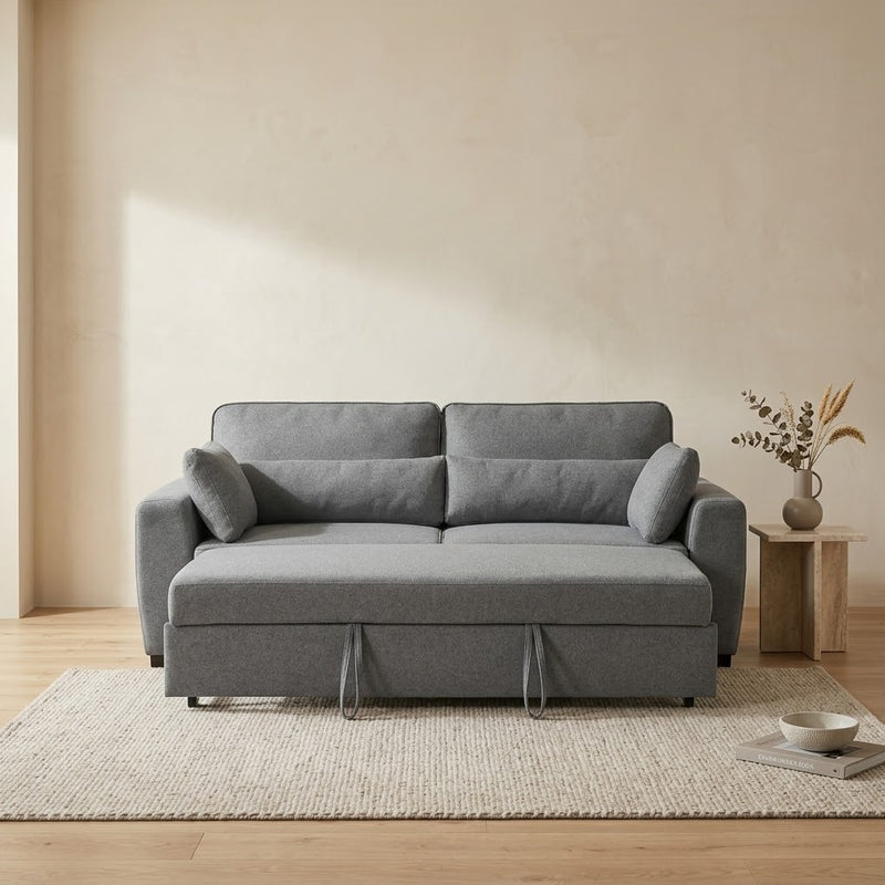 Alfie Dark Grey Chenille Fabric 3 Seater Sofabed