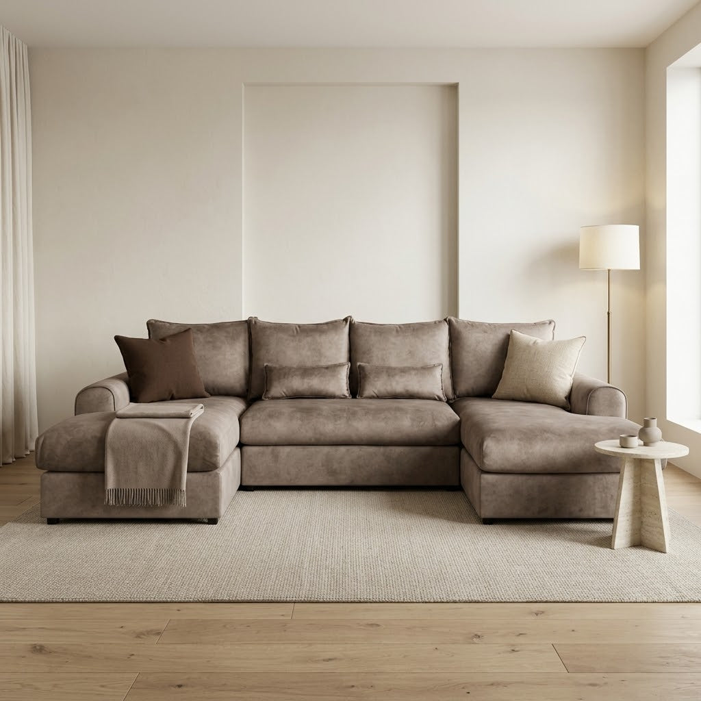 Ariana U Shape Sofa in a neutral living room
