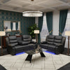 Roma 3+2 Aire Leather Electric Recliner Sofa - Black