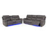 Atlanta 3+2 Grey Fabric Electric Recliner Sofa 3+2 Seater