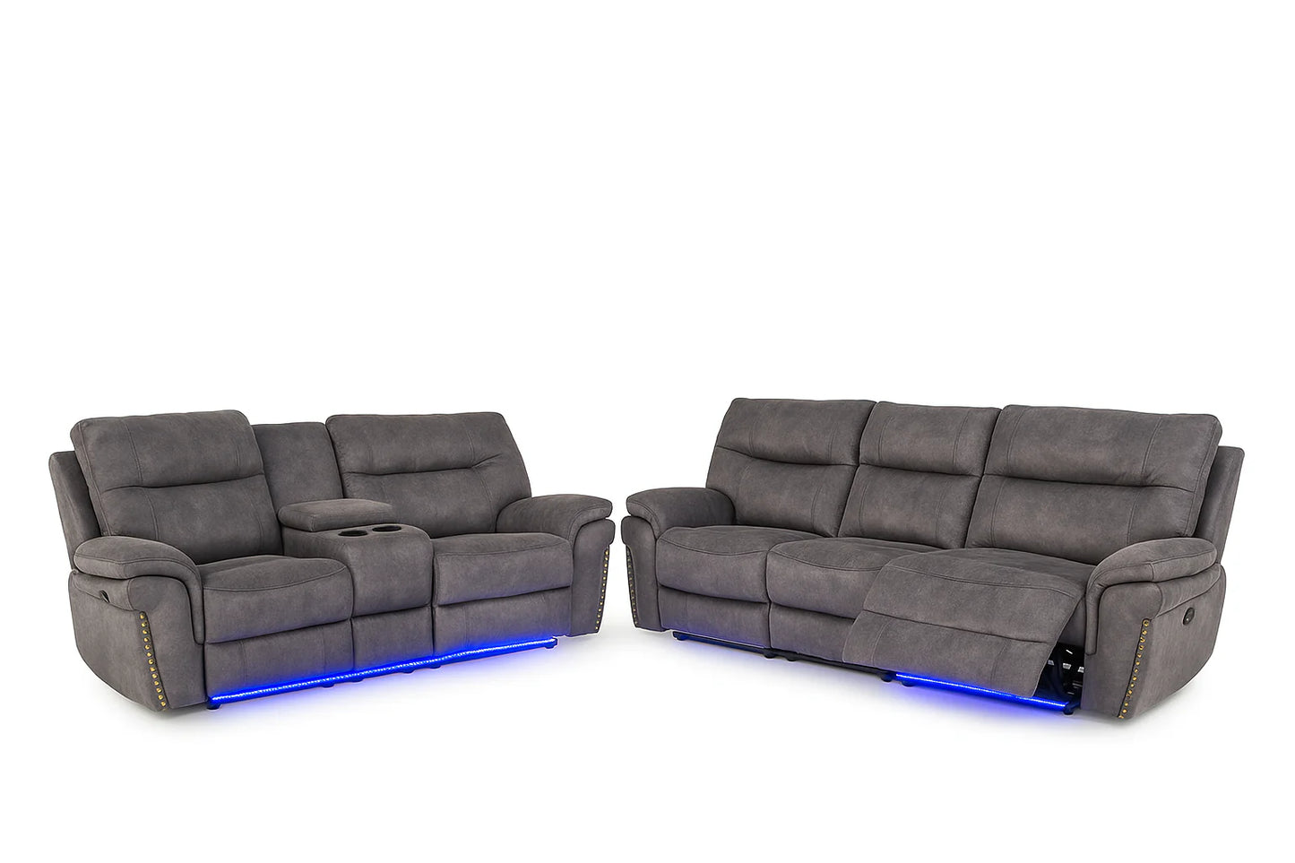 Atlanta 3+2 Grey Fabric Electric Recliner Sofa 3+2 Seater