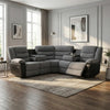 Rio Cord Fabric Recliner Corner Sofa Grey