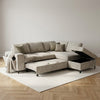Elara Beige Chenille 2C1 Right Hand Corner Sofa Bed with Storage
