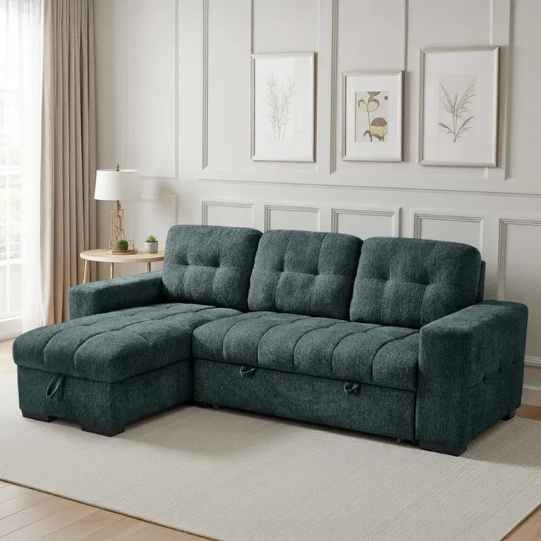 Palermo Universal Corner Sofabed With Storage - Teal