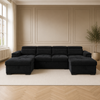 Alaya Storage U Shape Sofabed - Black