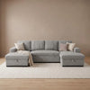 Como U Shape Sofa Bed  With Storage - Grey