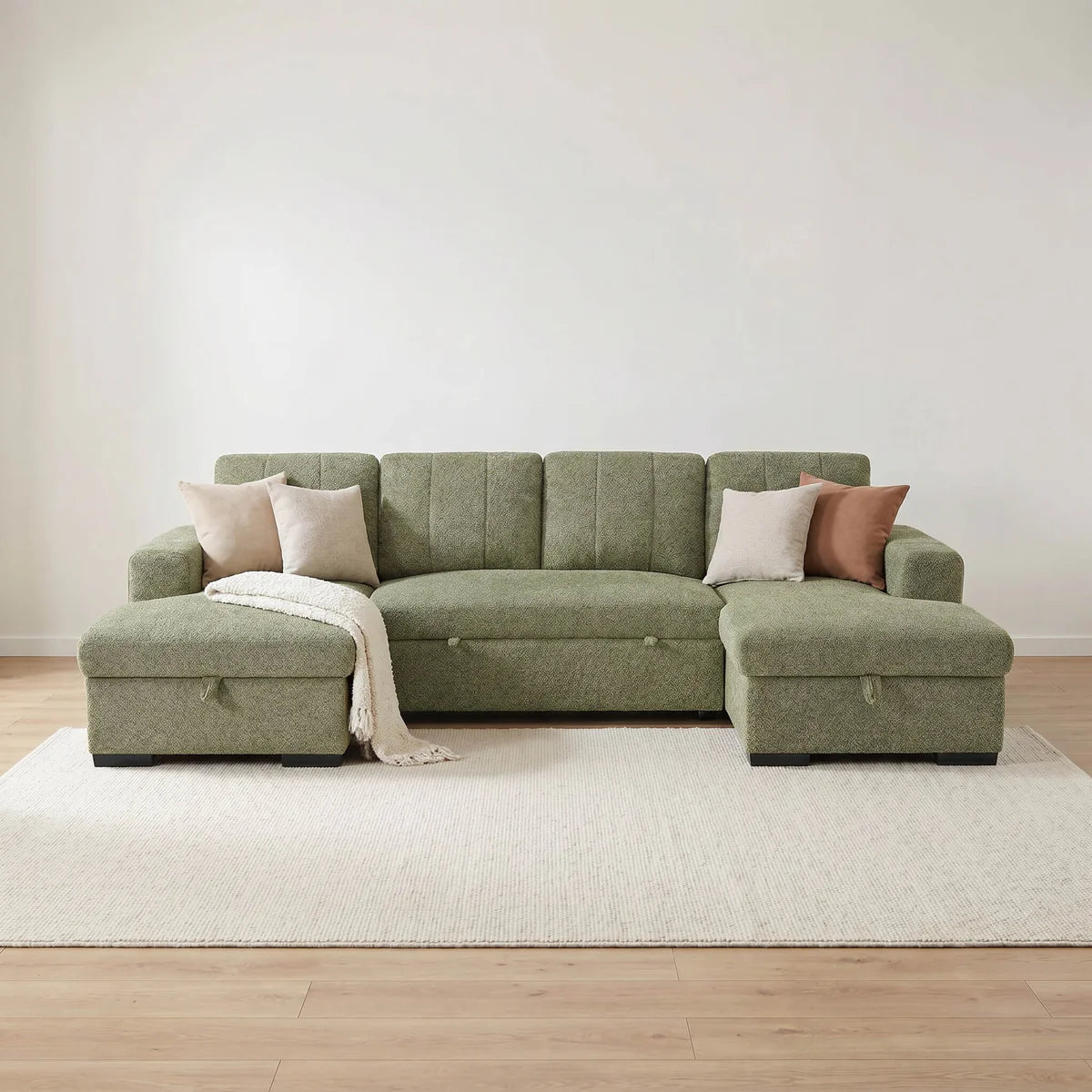 Como U Shape Sofa Bed - Green