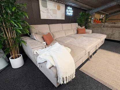 Alaya Storage U Shape Sofabed - Beige