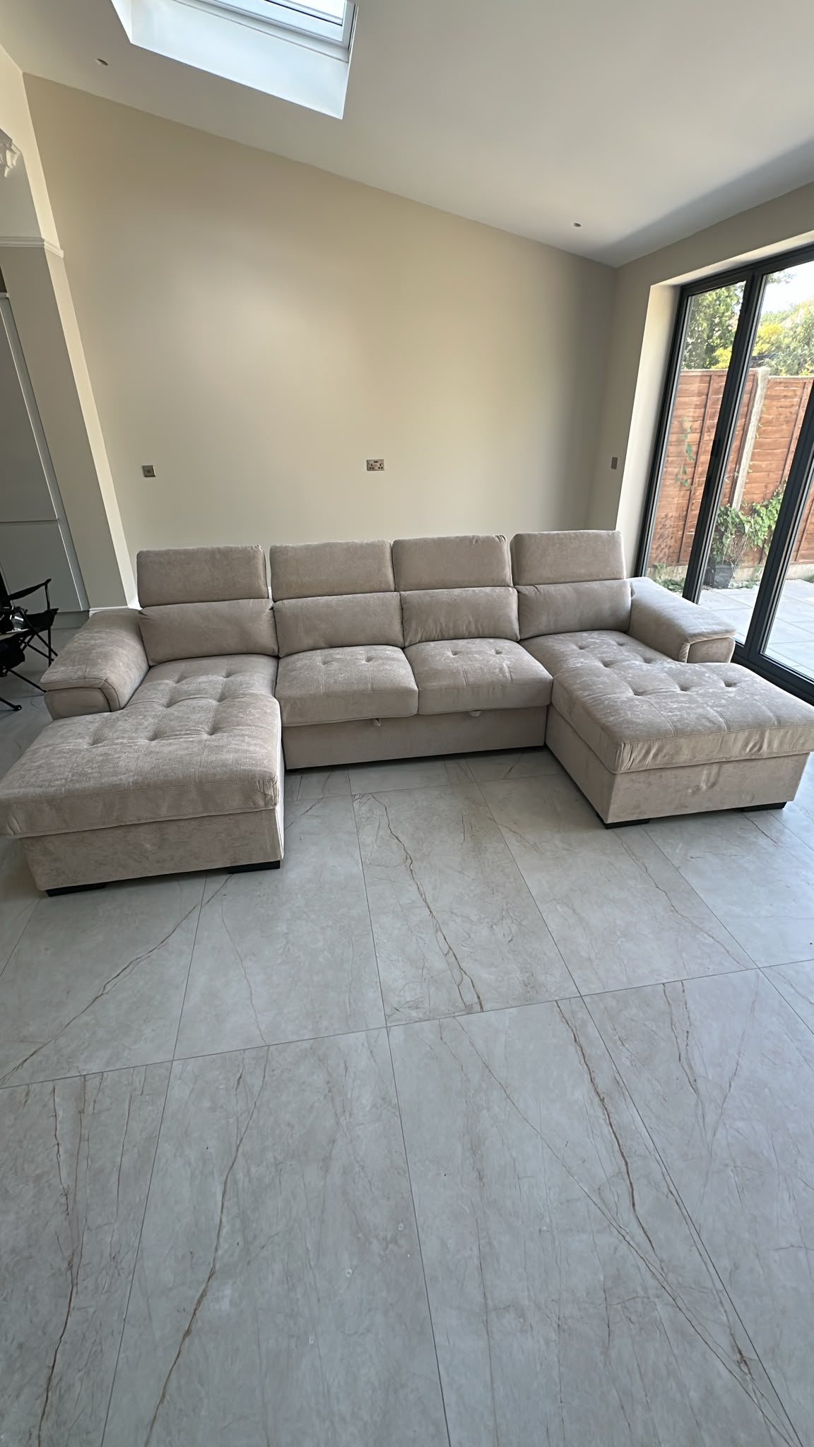 Alaya Storage U Shape Sofabed - Beige