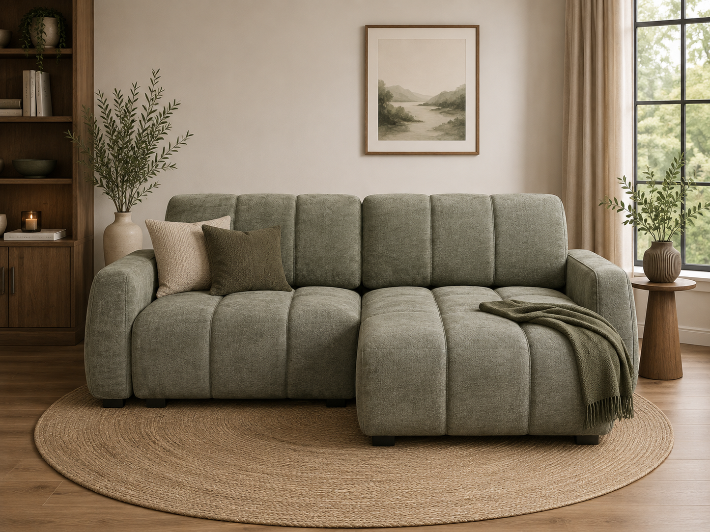 Portland Universal Storage Sofa Bed -  Green