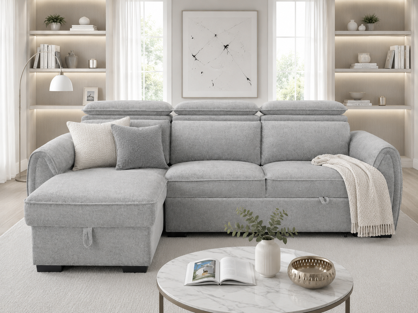 Montrose Universal Storage Sofa Bed - Silver