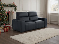 Bellagio Genuine Leather Electric Recliner 3+2 Seater Sofa - Black