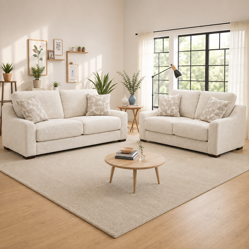 Douglas Beige 3+2 Seater Sofa Set