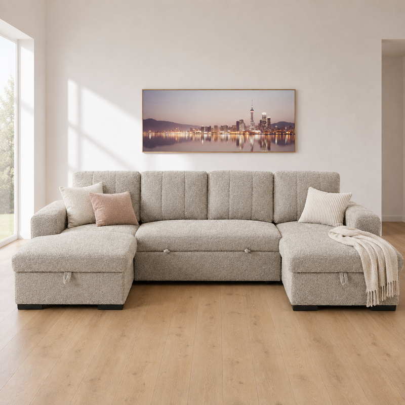 Como U Shape Sofa Bed - Beige