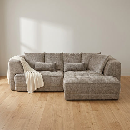 Brooklyn Electric Storage Right Hand Sofa Bed - Mushroom Beige