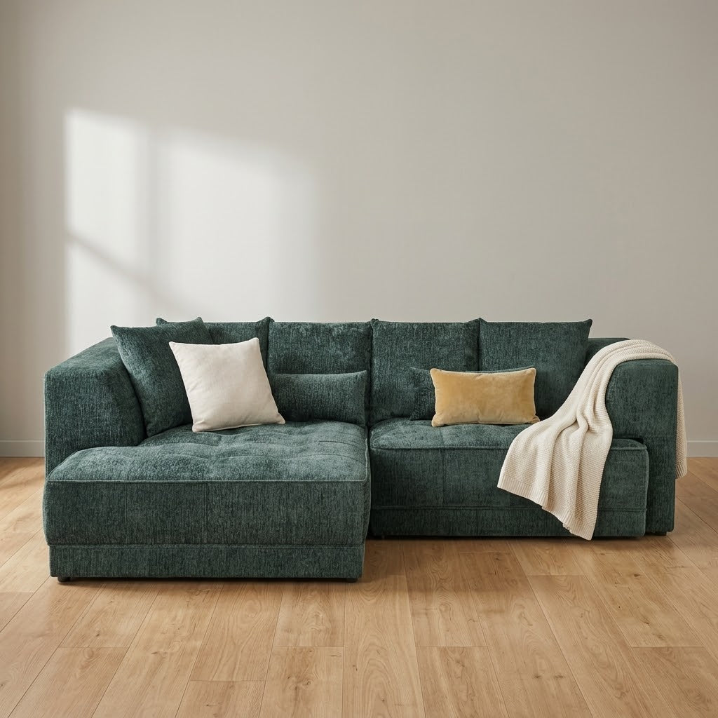 Brooklyn Electric Storage Left Hand Sofa Bed - Emerald