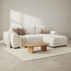 Azzuro Corner Sofa Bed With Storage - Universal Chaise - Plush Velvet  - Cream