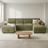 Hudson U Shape Storage Sofa Bed - Green