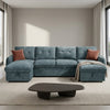 Moscow U Shaped Storage Sofa Bed - Blue
