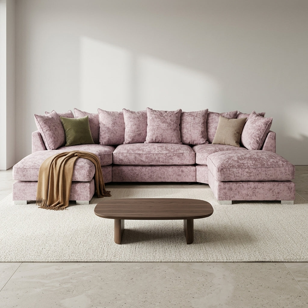 Bishop Alaska Pink U Shape Sofa