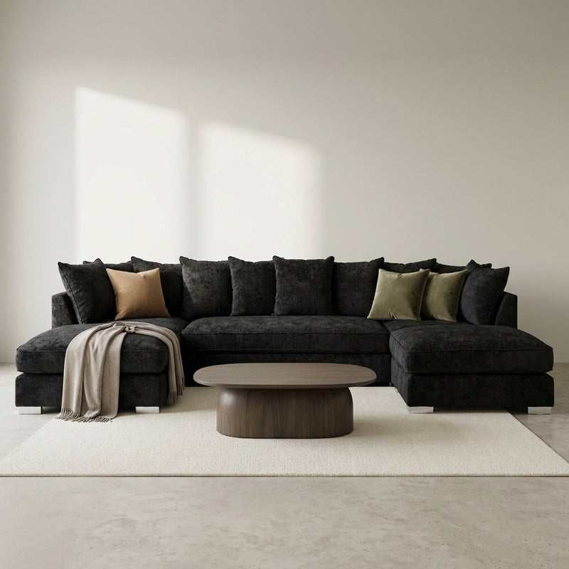 Bishop Alaska Black U Shape Sofa