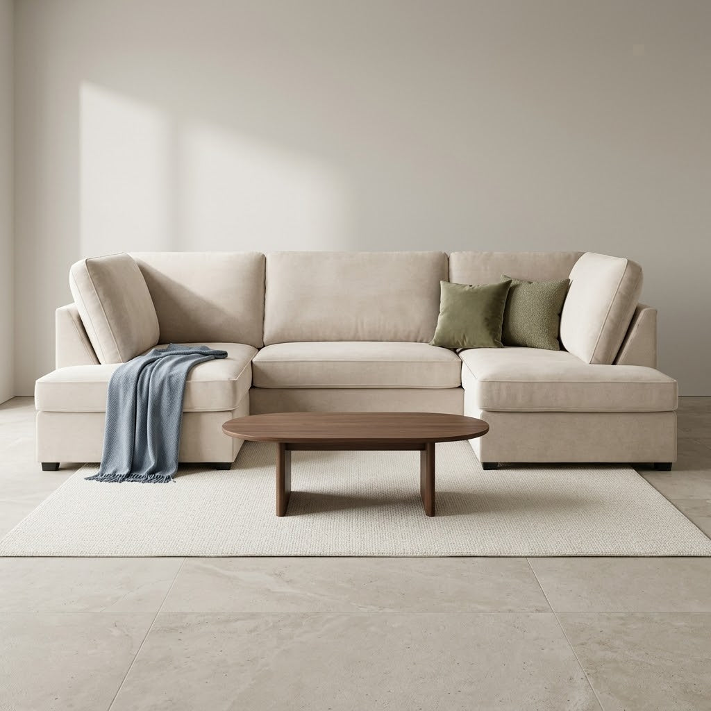 Carnaby Sofa Plush Beige U Shape Corner
