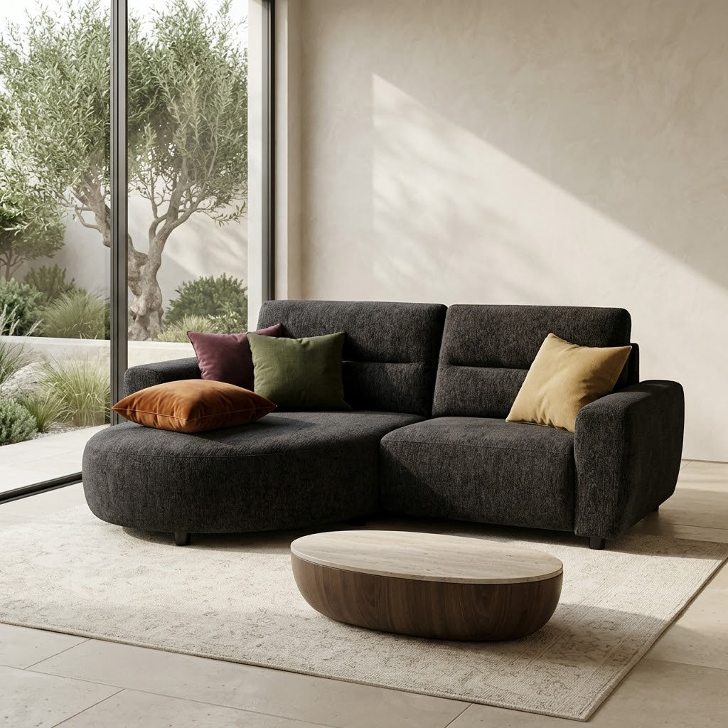 Denver Sofa Black Electric Recliner Left Hand