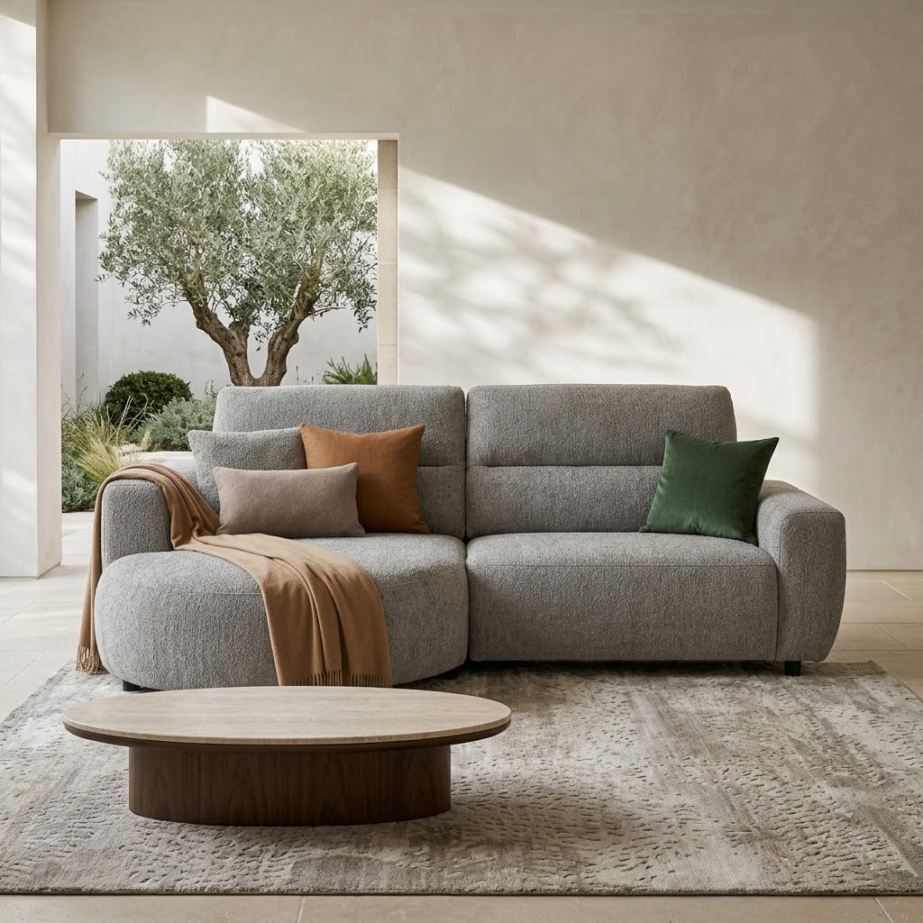 Denver Sofa Grey Electric Recliner Left Hand