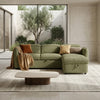 Capri Corner Sofa Bed With Storage - Olive Green - Universal Chaise - Pull Out Bed