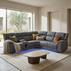 Hannah Entertainment Electric Recliner Corner Sofa | Micro Fibre Fabric