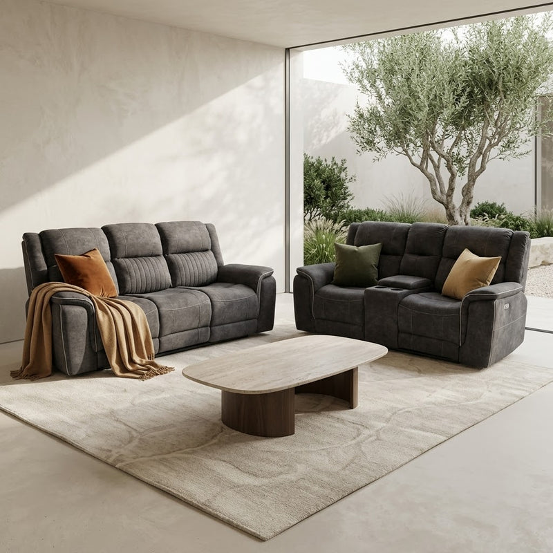 Hannah Electric Recliner 3+2 | Micro Fibre Fabric