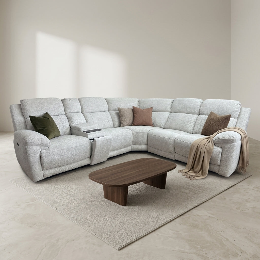 Owen Electric Recliner Modular Corner Sofa - Beige