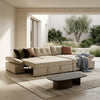 Harry Beige Chenille Fabric Corner Sofabed with Storage