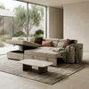 Arthur Beige Chenille Fabric Corner Sofabed with Storage