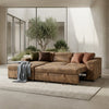 Arthur Brown Suede Faux Leather Corner Sofabed with Storage