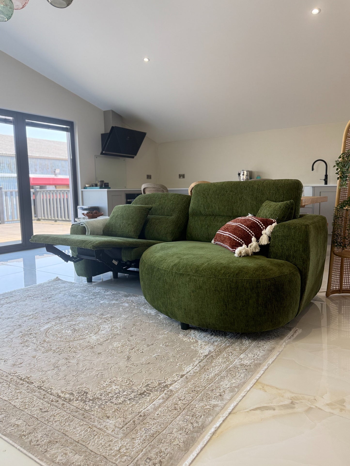 Denver Sofa Green Electric Recliner Right Hand