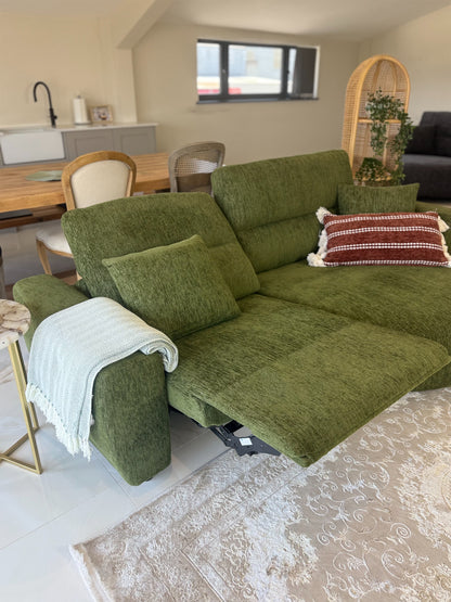 Denver Sofa Green Electric Recliner Right Hand