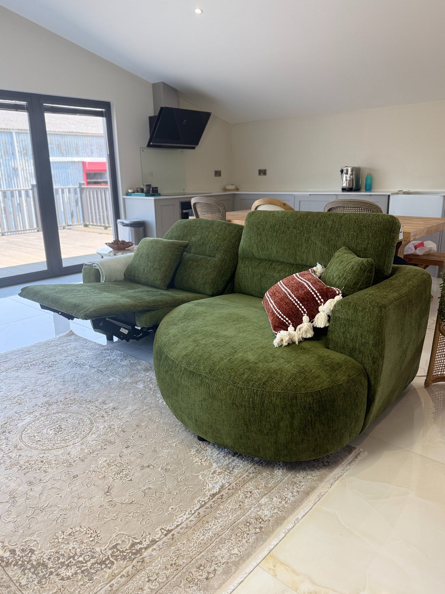 Denver Sofa Green Electric Recliner Right Hand
