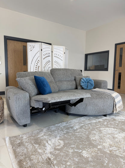 Denver Sofa Grey Electric Recliner Right Hand
