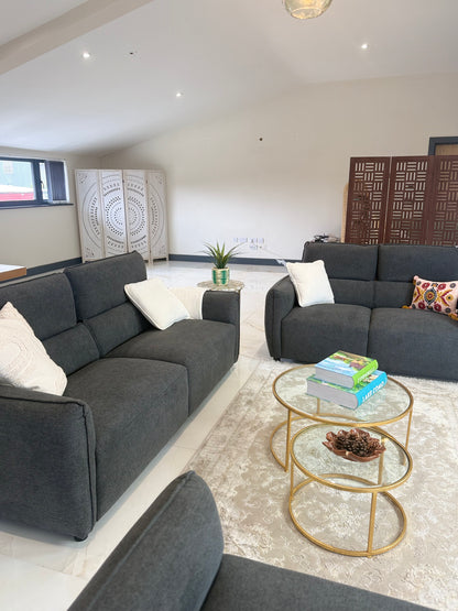Ascot Charcoal 3+2 Seater Sofa Set