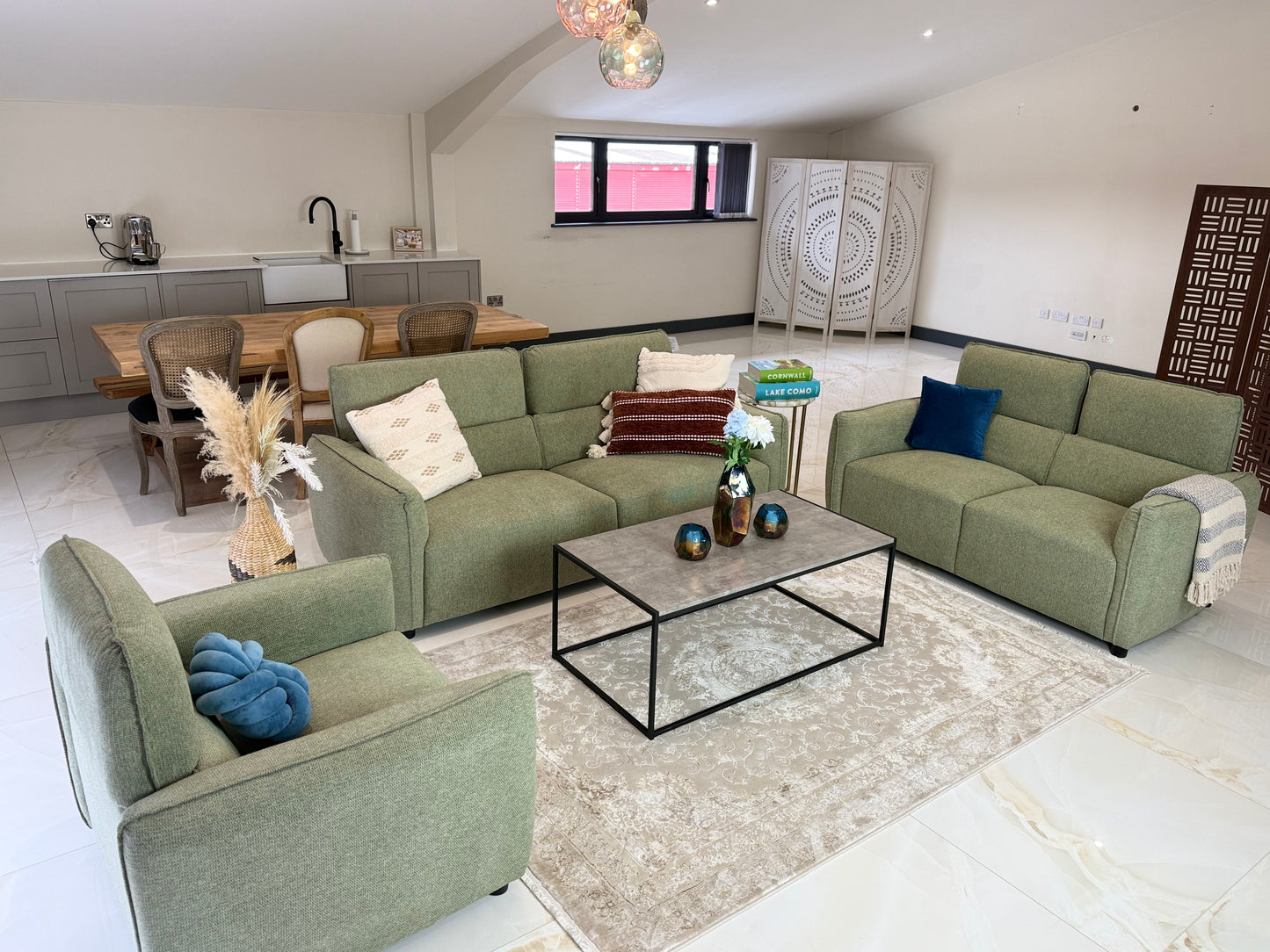 Ascot Green  3+2 Seater Sofa Set