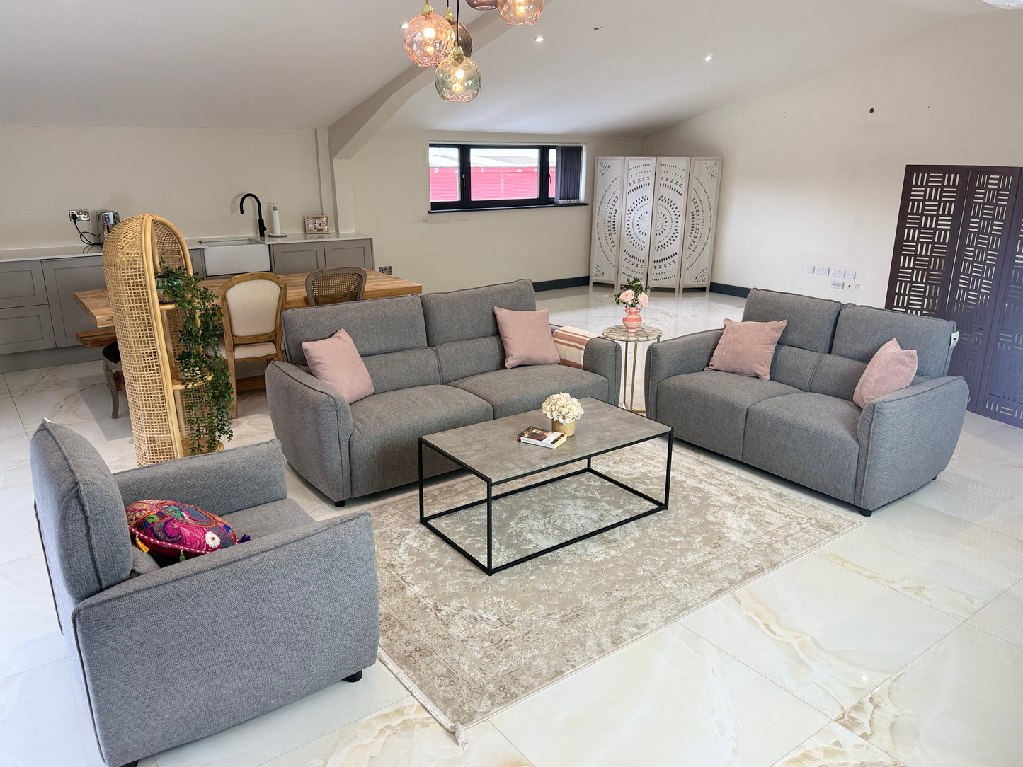 Ascot Grey 3+2 Seater Sofa Set