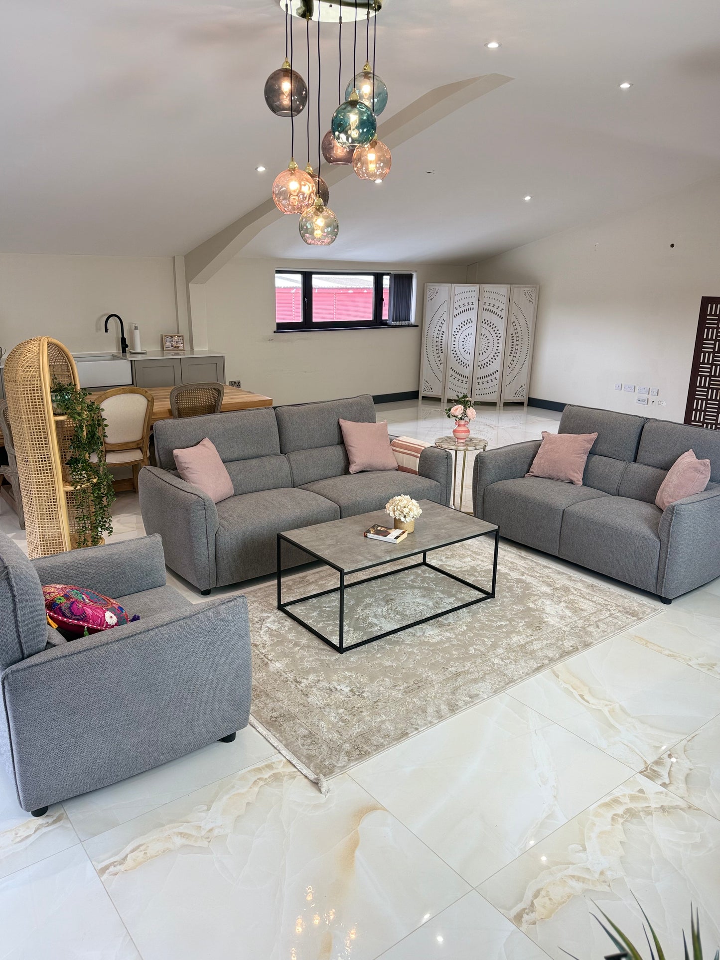Ascot Grey 3+2 Seater Sofa Set