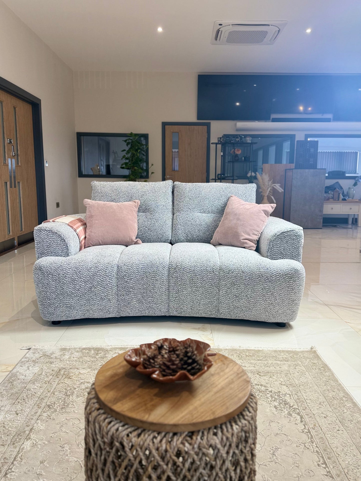 Cordova Grey 2 Seater Sofa Set