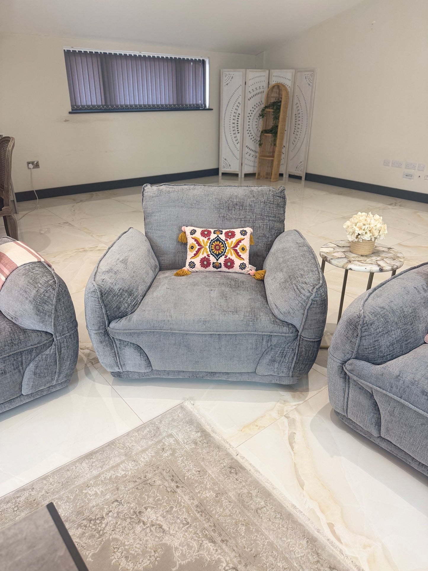 Angelo Grey Sofa Armchair